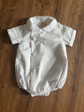 The Beaufort Bonnet Company White button up Romper